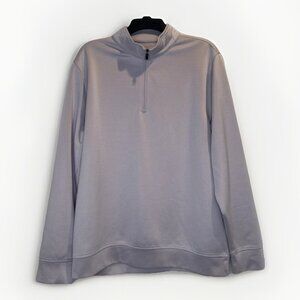 Hickey Freeman Men’s Purple Pinstripe 1/4 Zip Pullover Sweatshirt Sz L